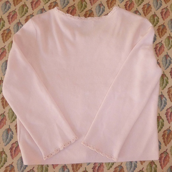 Soft peach embroidered sweater sz medium - Picture 5 of 6